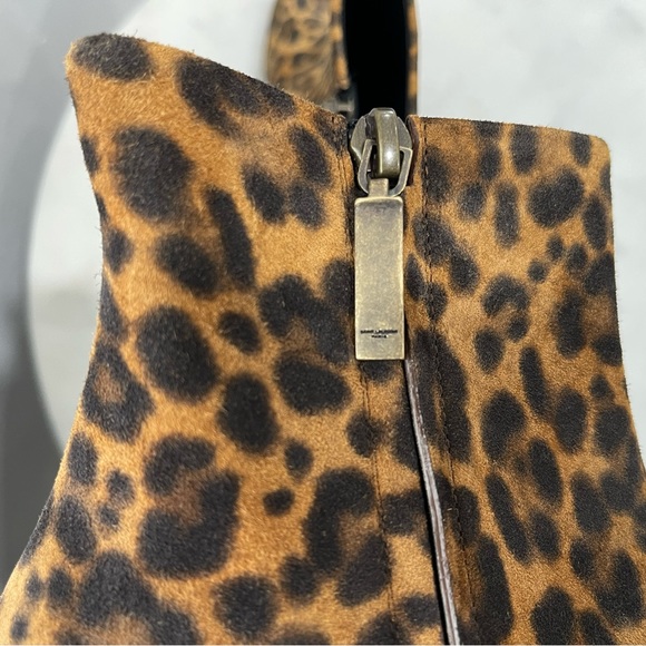 Saint Laurent YSL Leopard Print Suede Lou 75 Zip Bootie Sz 36 EU (5.5-6 US) - Picture 11 of 12